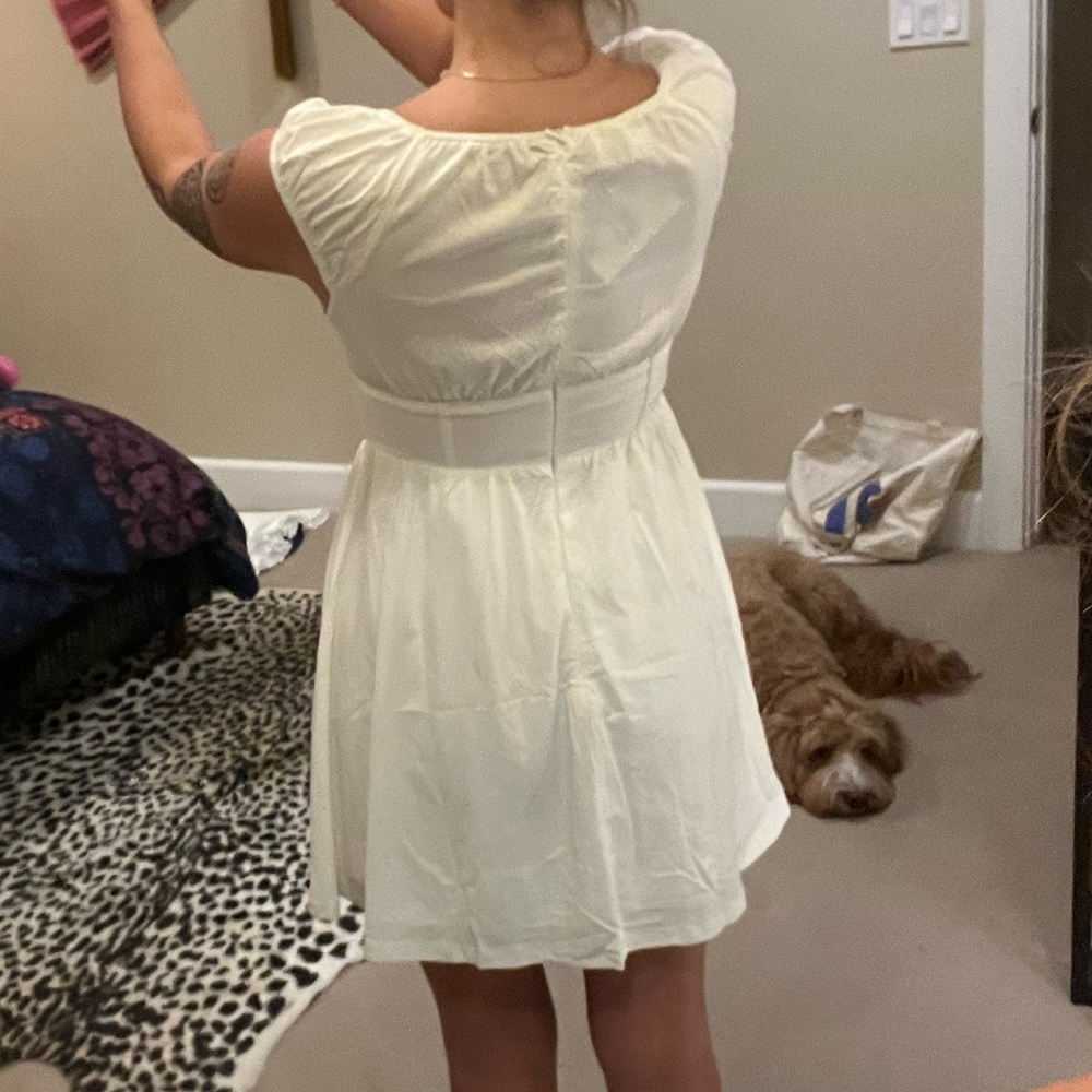 Hello Molly Cream Button-Front Mini Dress - Picture 3 of 8